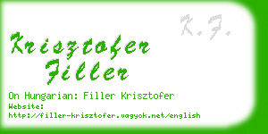 krisztofer filler business card